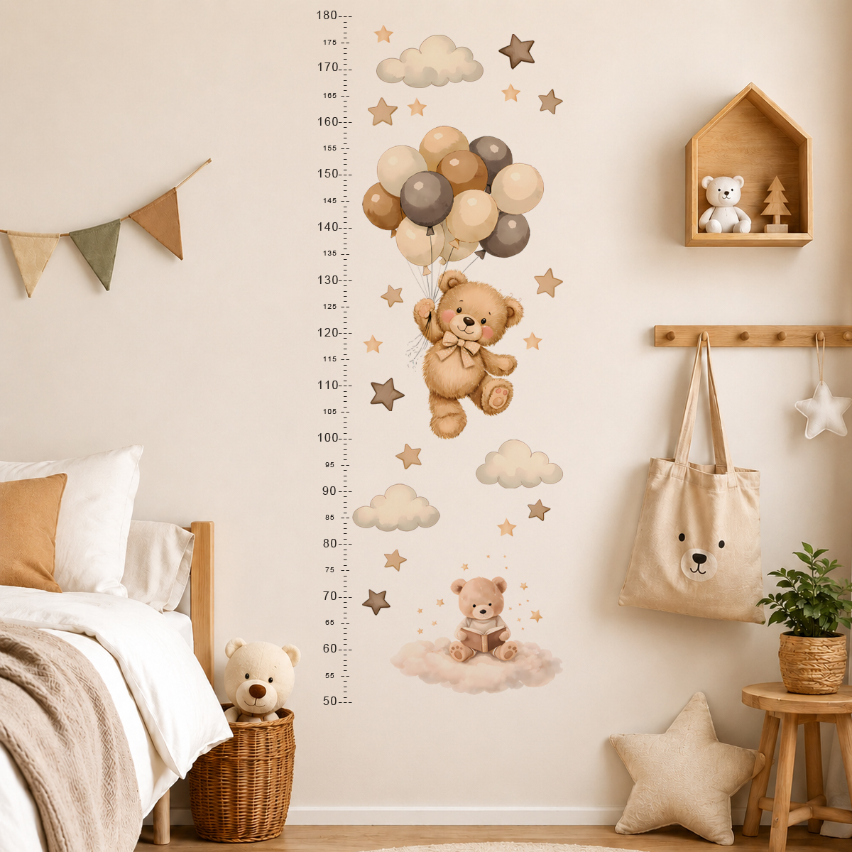 Growth Chart Ruler - Bohemia Cute Bear Height Chart Wall