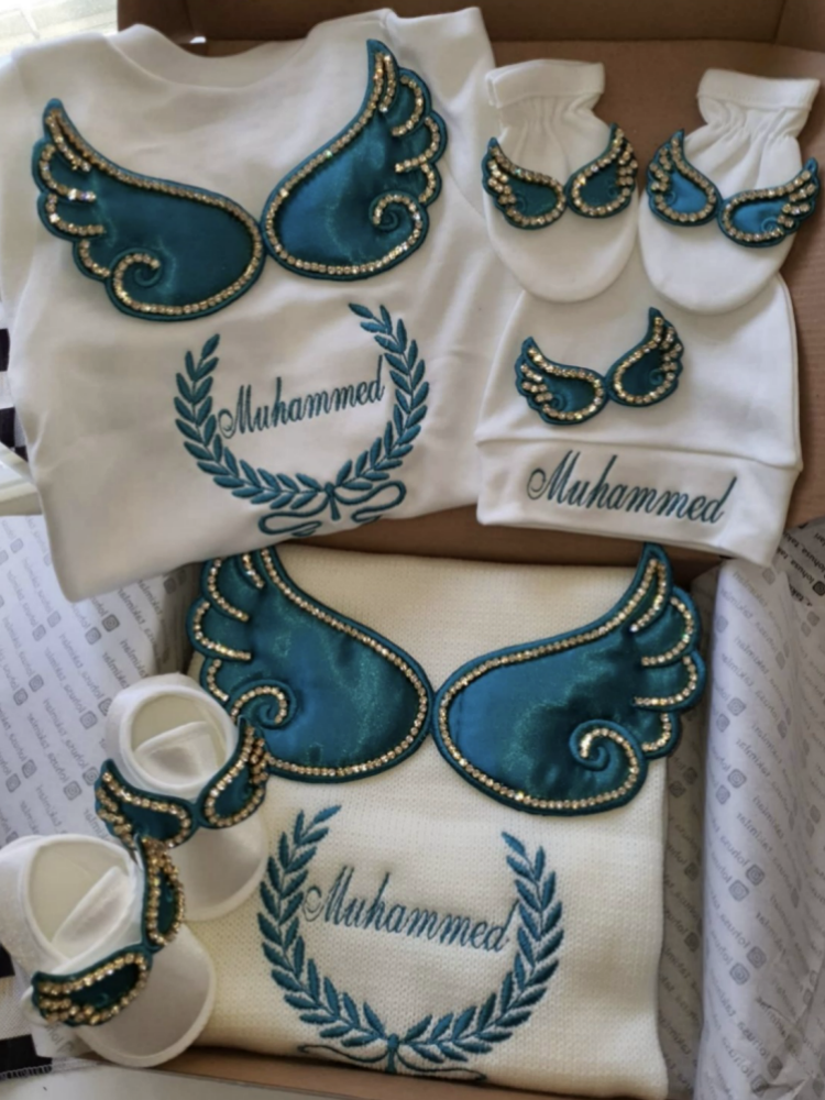Baby Nursery Outfits - Dollbling Hospital Exit 5pcs Embroidery Name