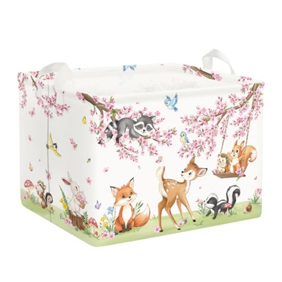 Baby Nursery Boy - Forest Animal Baby Storage Basket Leaf