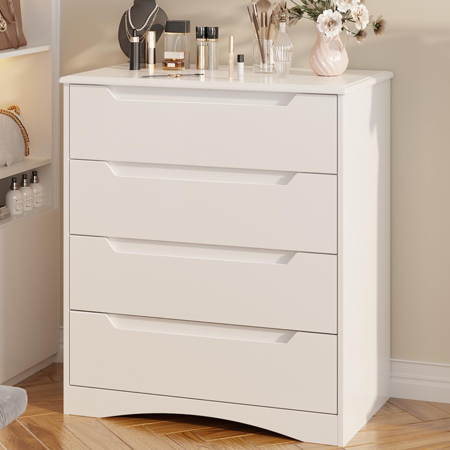 Drawer Dresser White - 4 Drawer Dresser Bedroom Anti-Tip Large