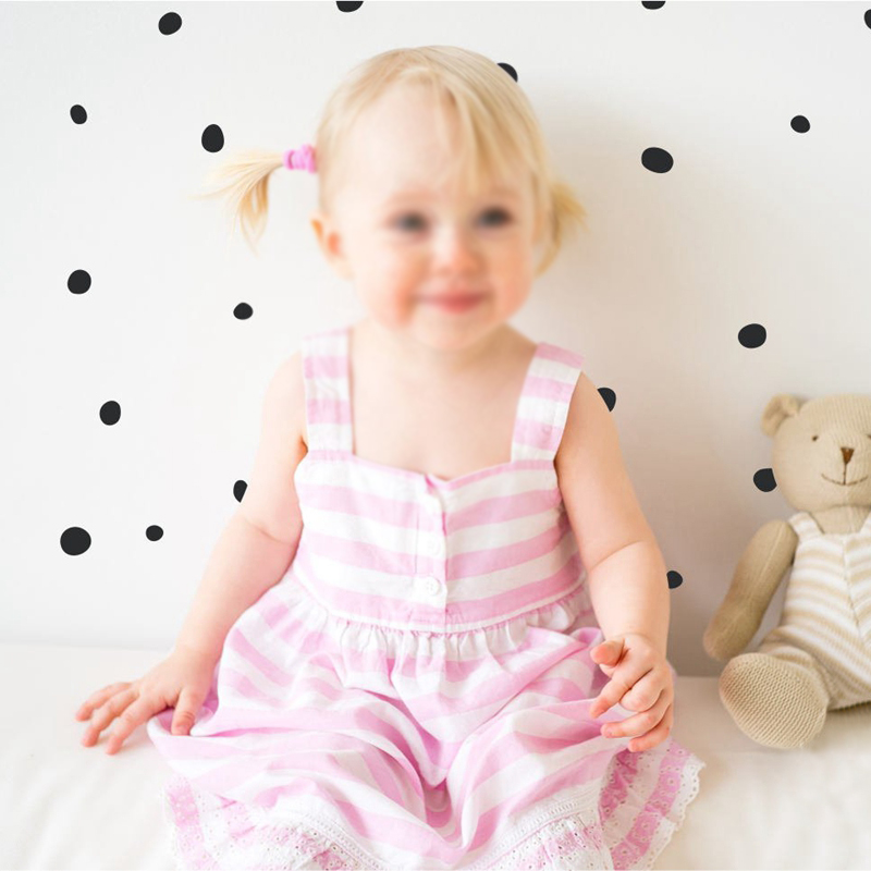 Baby Nursery Vinyl Wall Stickers - MINI Hand Drawn Polka Dots Wall