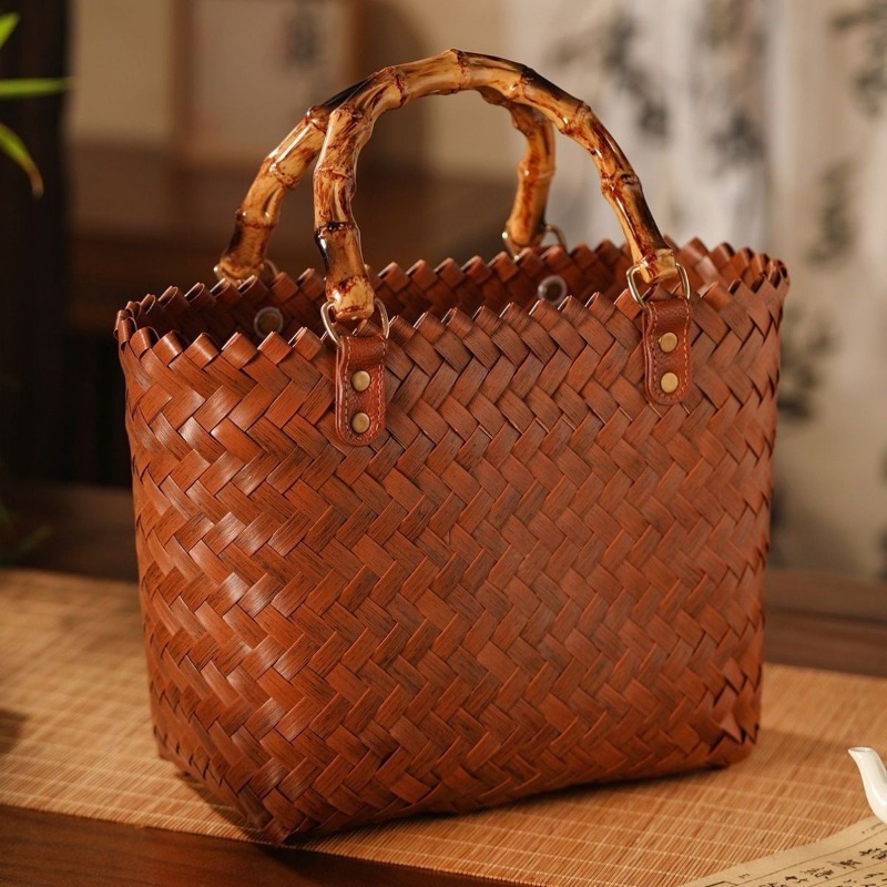 Storage Basket Fabric - Pure handmade handbag commuter cosmetic bag