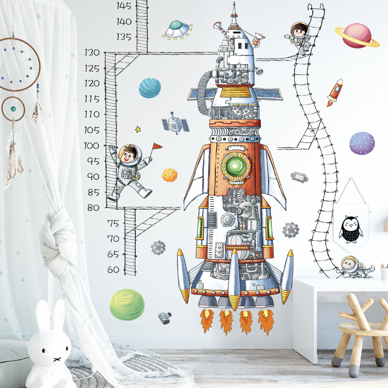 Growth Chart Ruler - Space Rocket Height Chart Wall Stickers,