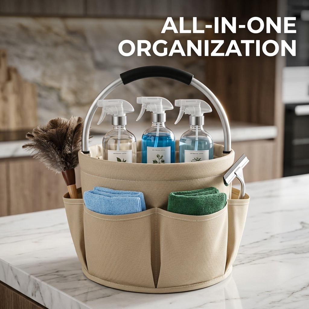 Storage Basket Fabric - Foldable Cleaning Caddy Oxford Fabric Picnic