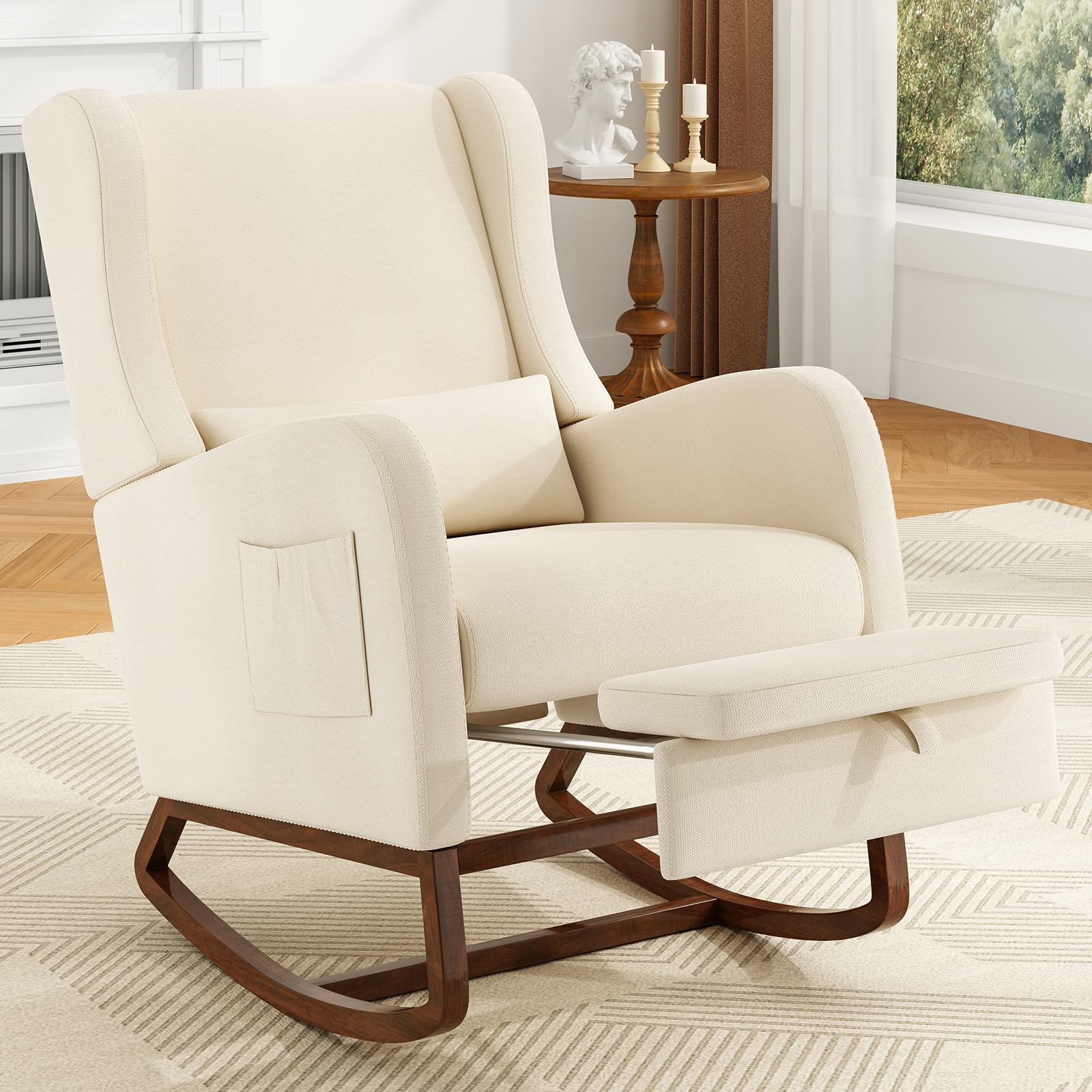Baby Nursery Nurse - Nursery Rocking Chair, Upholstered Glider Rocker