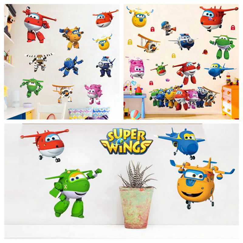 Hot Cartoon Super Wings Deform - Baby Nursery Wallpaper 리뷰 및 가격