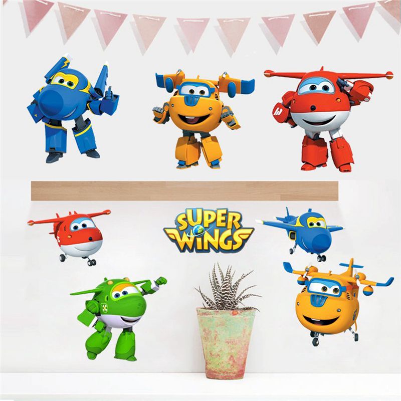 Hot Cartoon Super Wings Deform - Baby Nursery Wallpaper 리뷰 및 가격