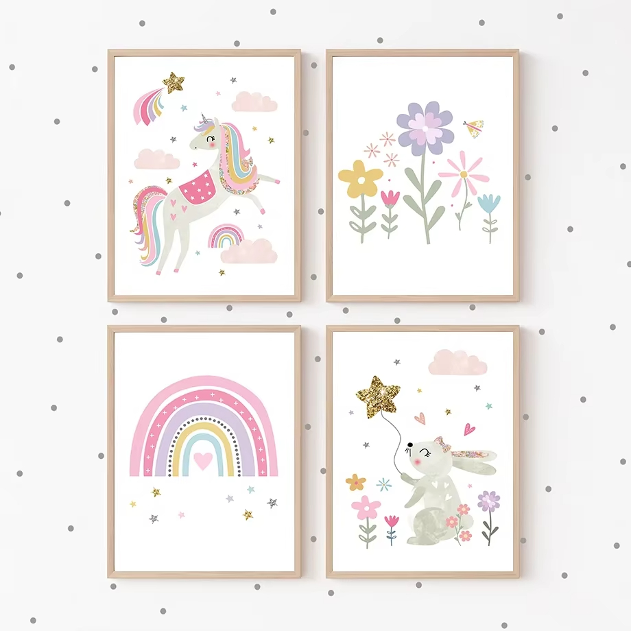 Pink Unicorn Rabbit Rainbow Cl - Baby Unicorn Nursery 리뷰 및 가격