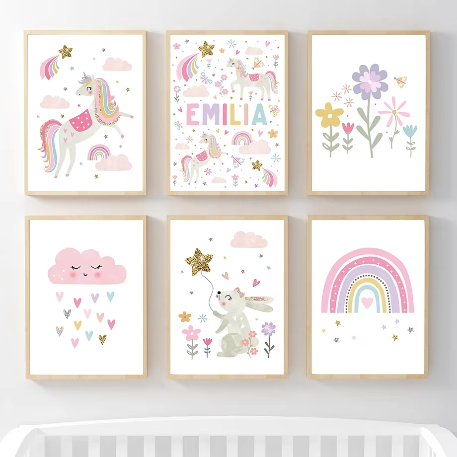 Pink Unicorn Rabbit Rainbow Cl - Baby Unicorn Nursery 리뷰 및 가격