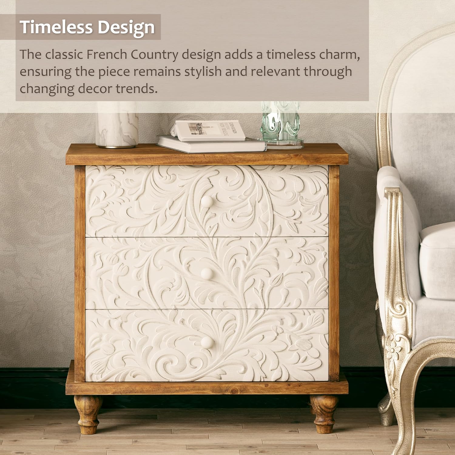 3 Drawer Farmhouse Dresser Emb - Drawer Dresser White 리뷰 및 가격