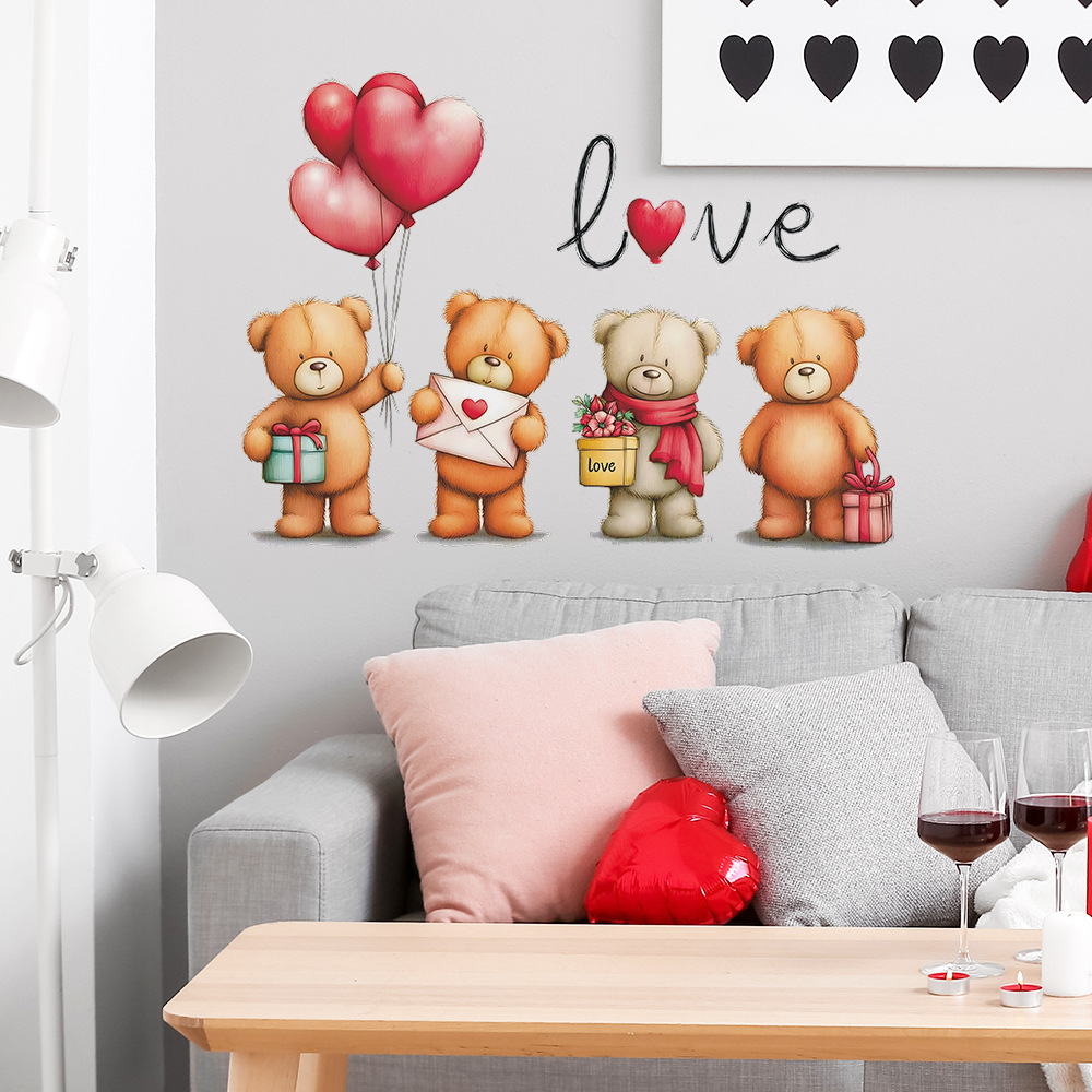 Romantic Cartoon Bear Balloon  - Baby Nursery Vinyl Wall Stickers 리뷰 및 가격