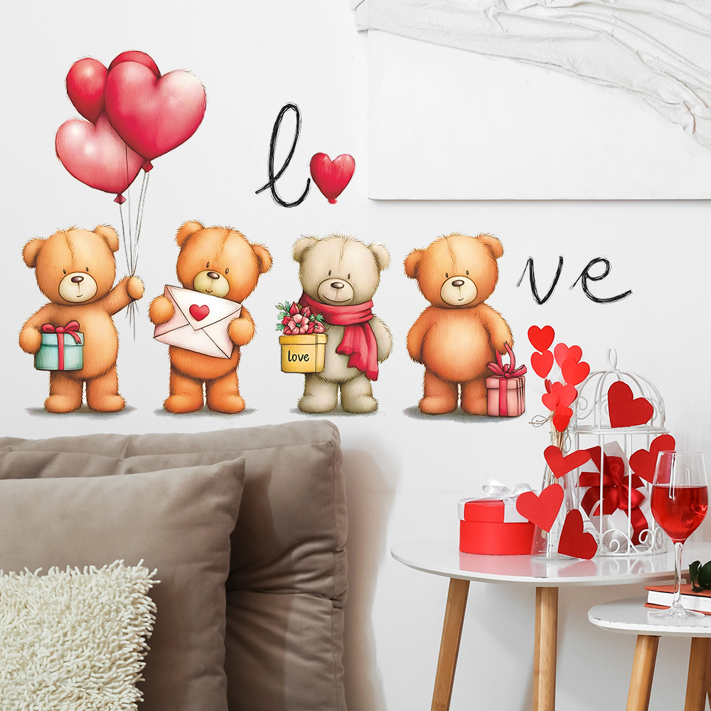 Romantic Cartoon Bear Balloon  - Baby Nursery Vinyl Wall Stickers 리뷰 및 가격
