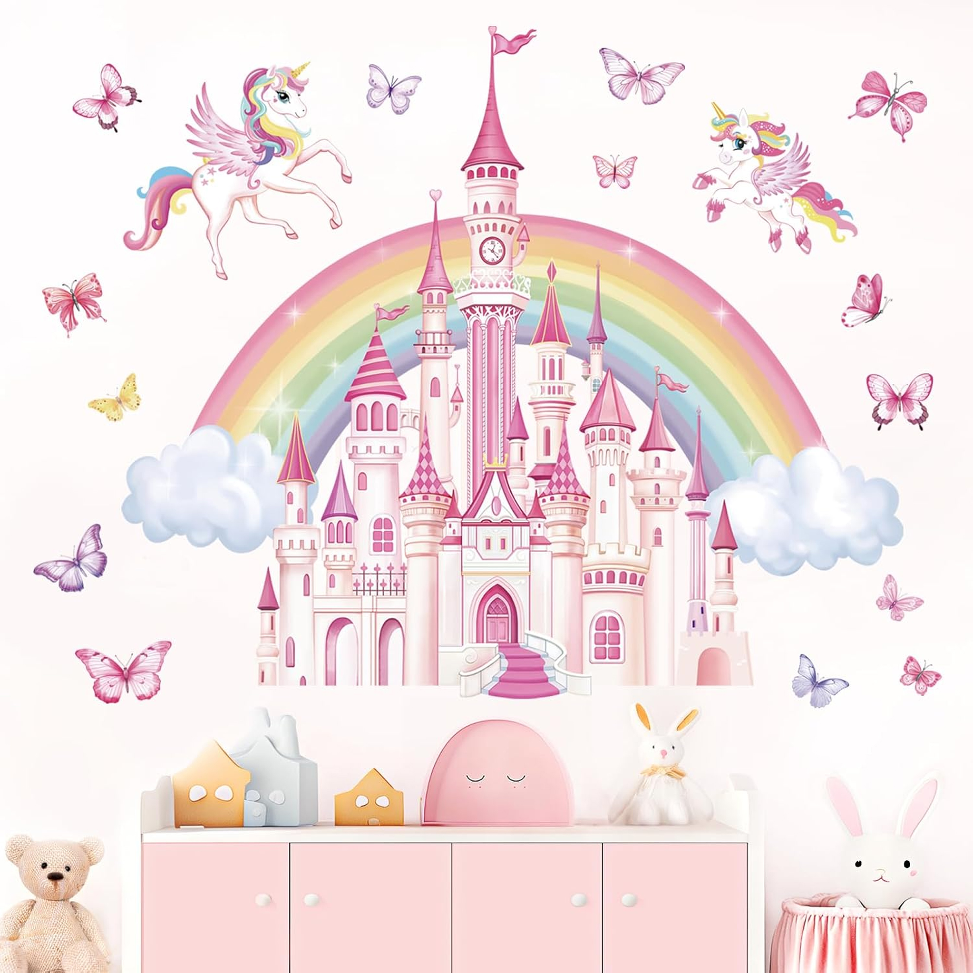 Unicorn Castle Wall Sticker fo - Baby Unicorn Nursery 리뷰 및 가격