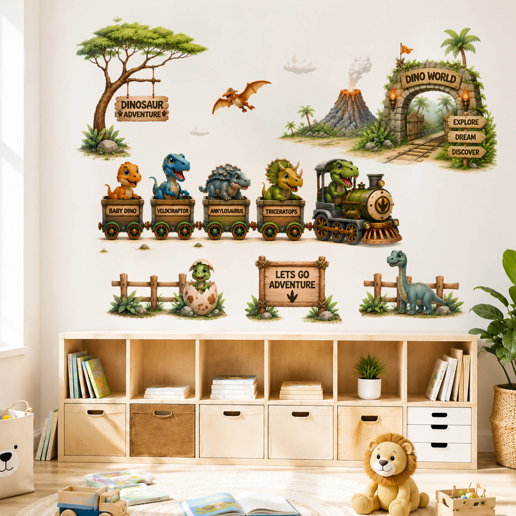 Cartoon Dinosaur Train Wall St - Baby Nursery Boy 리뷰 및 가격