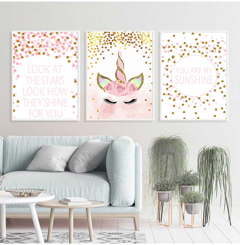 Decorative Picture Baby Girl B - Baby Unicorn Nursery 리뷰 및 가격