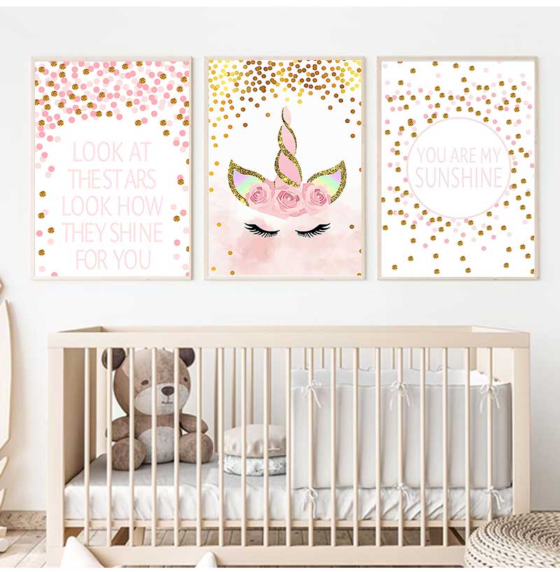 Decorative Picture Baby Girl B - Baby Unicorn Nursery 리뷰 및 가격