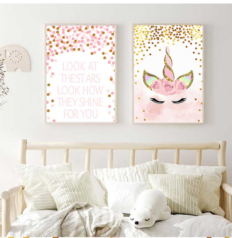Decorative Picture Baby Girl B - Baby Unicorn Nursery 리뷰 및 가격