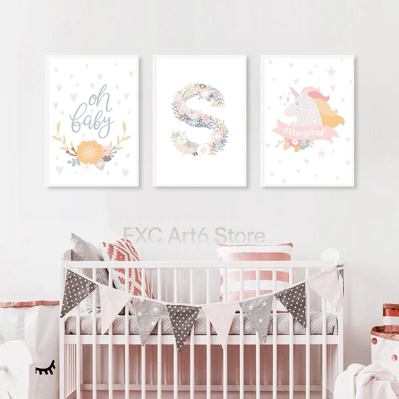 1PC frameless Floral Alphabet  - Baby Unicorn Nursery 리뷰 및 가격