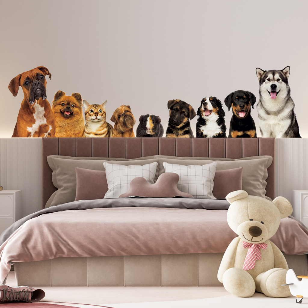 C30# 9 Cute Cats And Dogs Wall - Baby Nursery Wallpaper 리뷰 및 가격