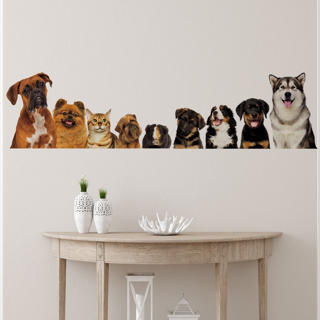 C30# 9 Cute Cats And Dogs Wall - Baby Nursery Wallpaper 리뷰 및 가격