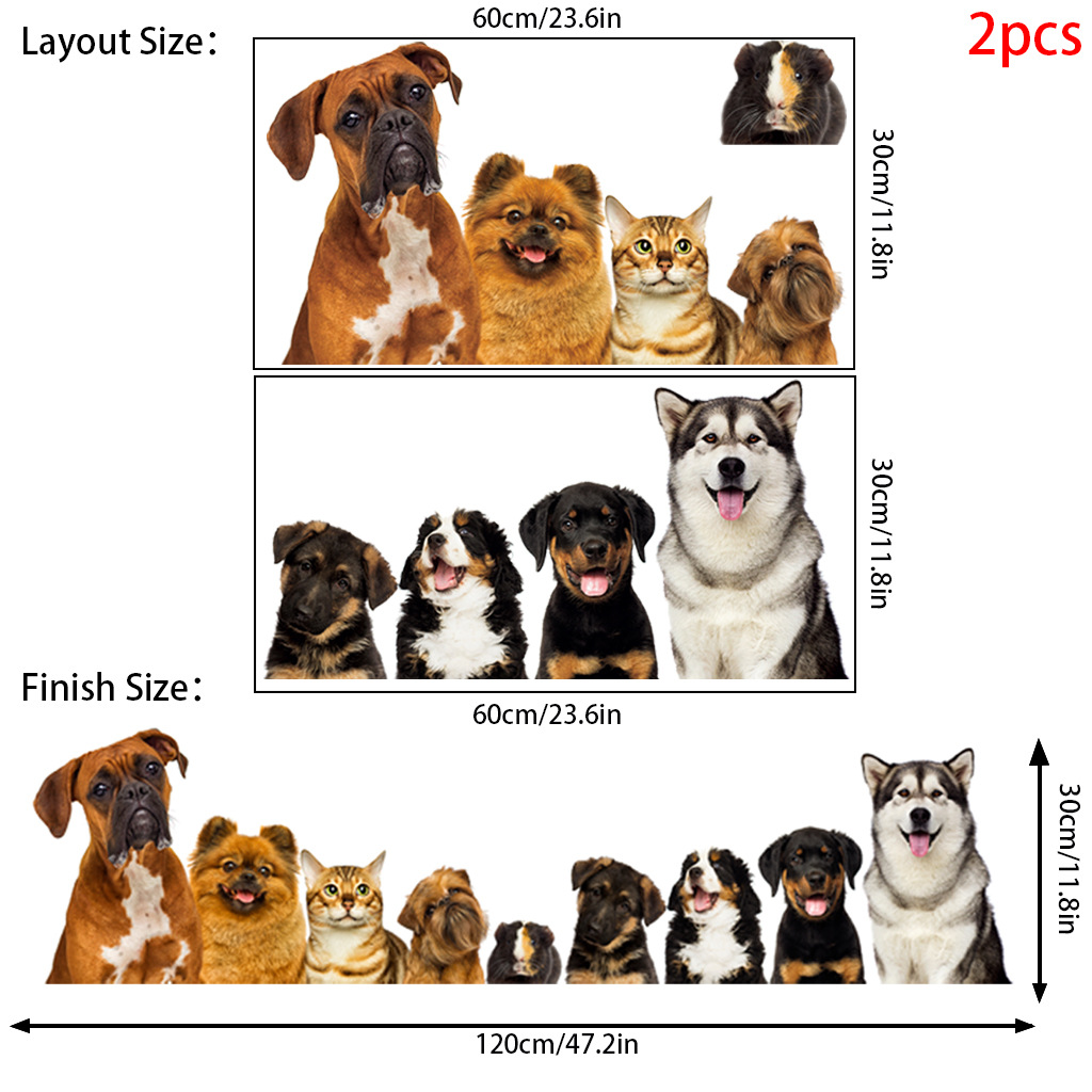 C30# 9 Cute Cats And Dogs Wall - Baby Nursery Wallpaper 리뷰 및 가격