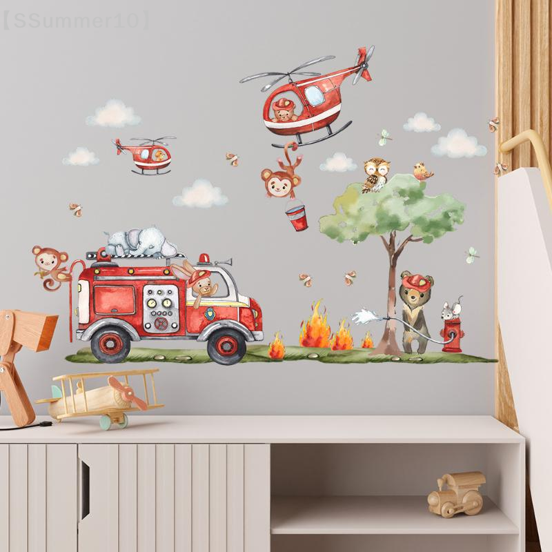 【SSummer10】Cartoon Animal Fire - Baby Nursery Wallpaper 리뷰 및 가격