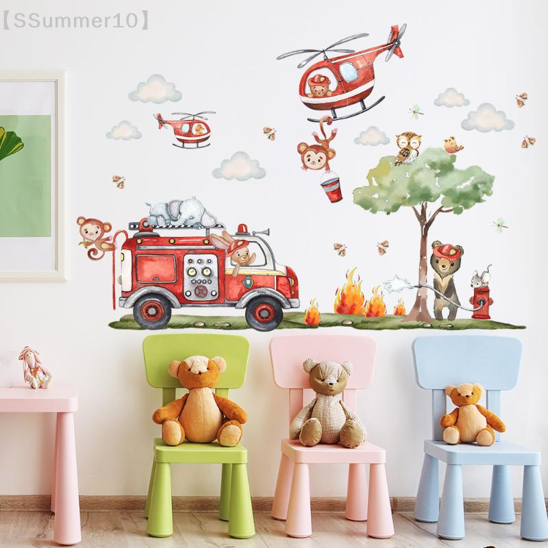 【SSummer10】Cartoon Animal Fire - Baby Nursery Wallpaper 리뷰 및 가격