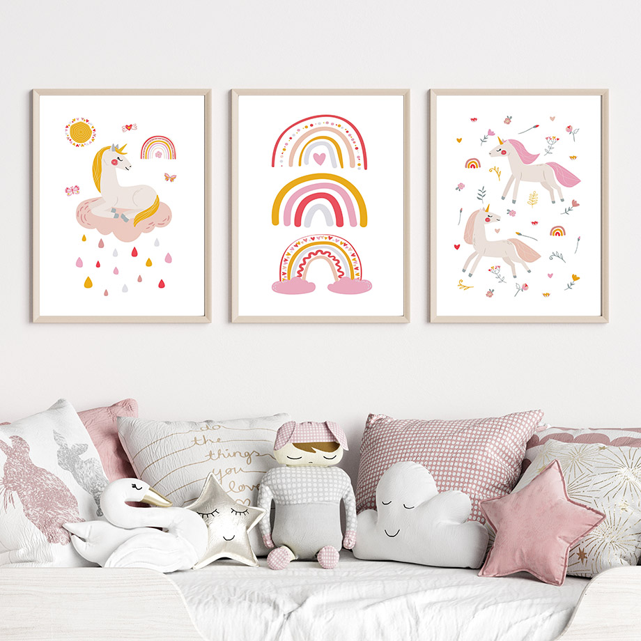 Kawaii Cartoon Unicorn Rainbow - Baby Unicorn Nursery 리뷰 및 가격