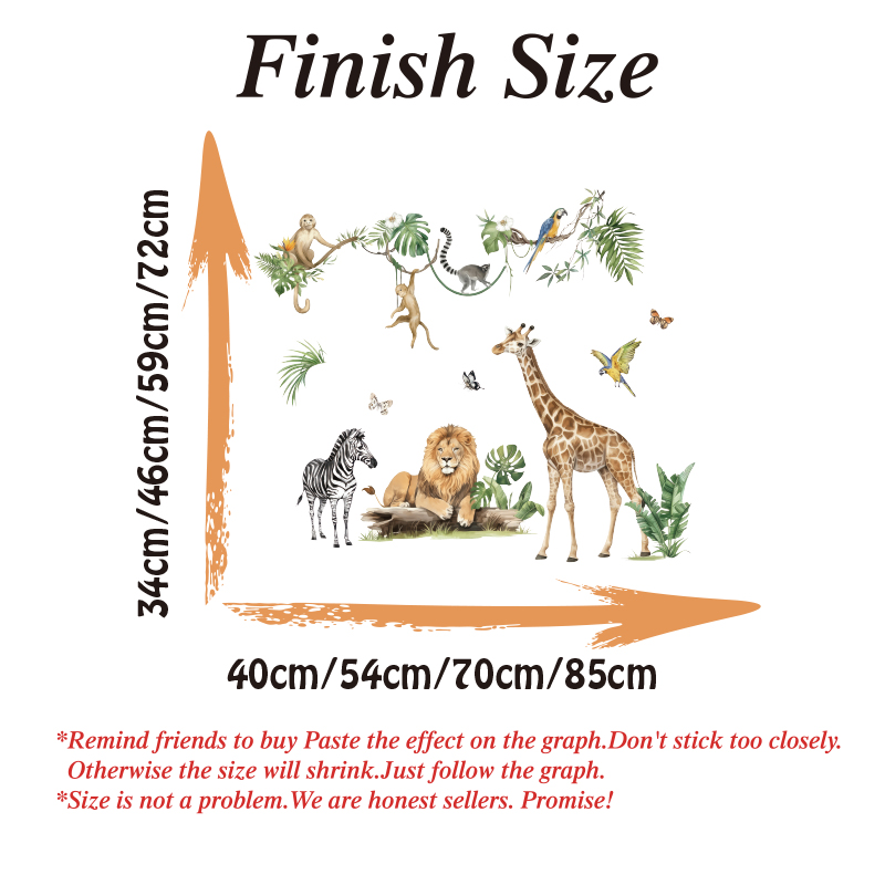 Large Jungle Animal Tropical L - Baby Nursery Wallpaper 리뷰 및 가격
