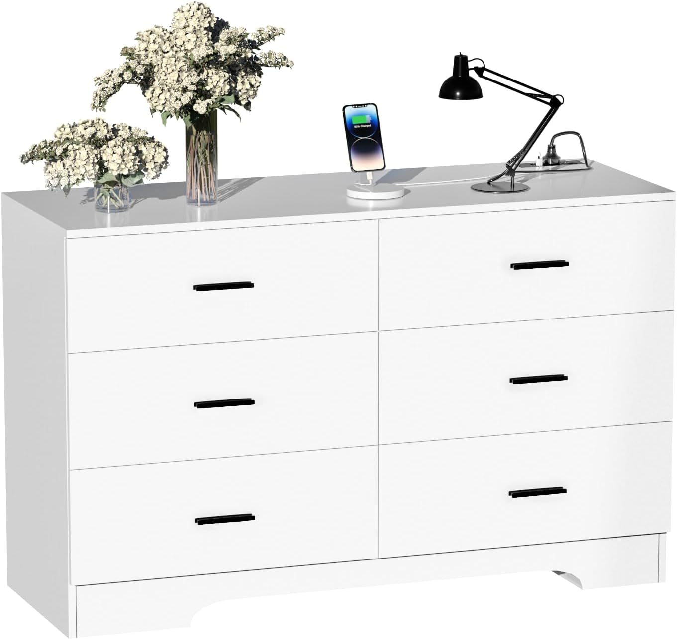 Dresser with Power Outlets Woo - Drawer Dresser White 리뷰 및 가격