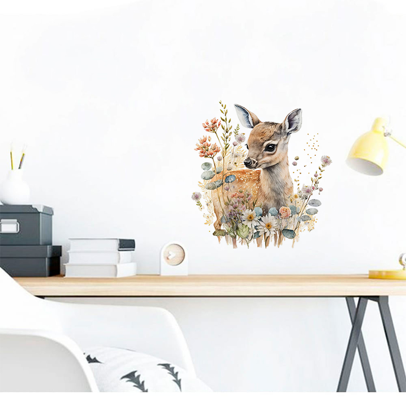 C400#Cute Deer Wall Sticker Ki - Baby Nursery Wallpaper 리뷰 및 가격