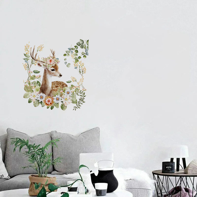 C400#Cute Deer Wall Sticker Ki - Baby Nursery Wallpaper 리뷰 및 가격