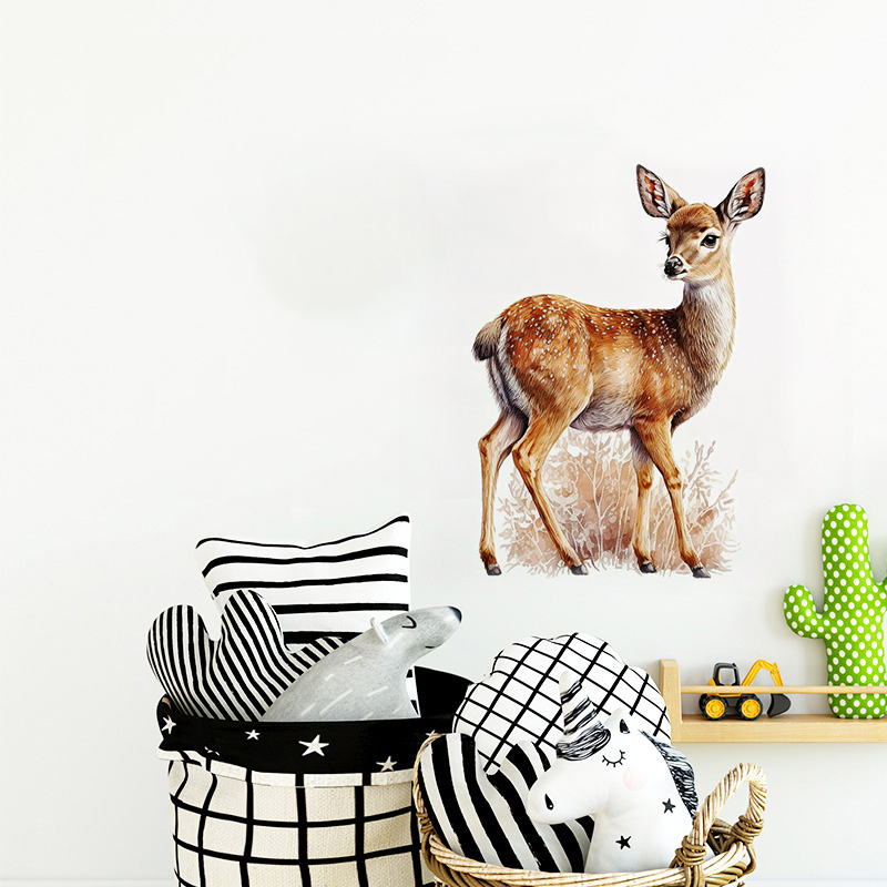 C400#Cute Deer Wall Sticker Ki - Baby Nursery Wallpaper 리뷰 및 가격
