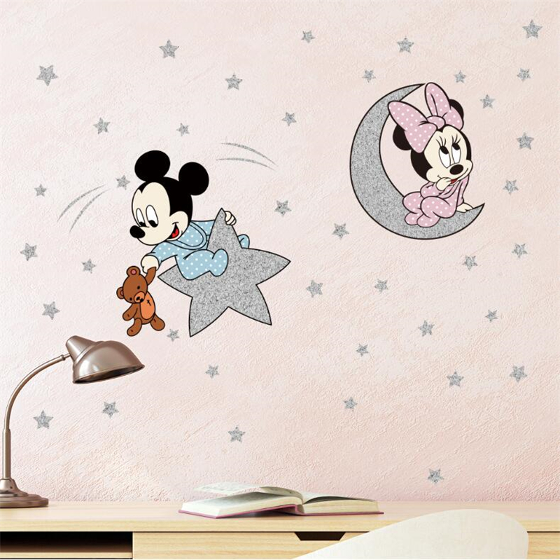 Cartoon Mickey Minnie Mouse Ba - Baby Nursery Wallpaper 리뷰 및 가격