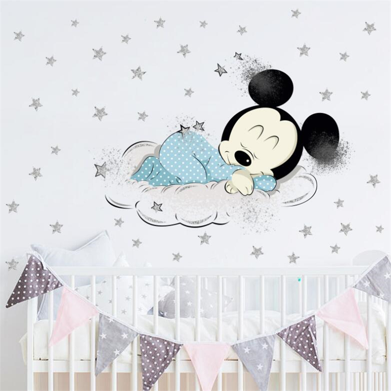 Cartoon Mickey Minnie Mouse Ba - Baby Nursery Wallpaper 리뷰 및 가격