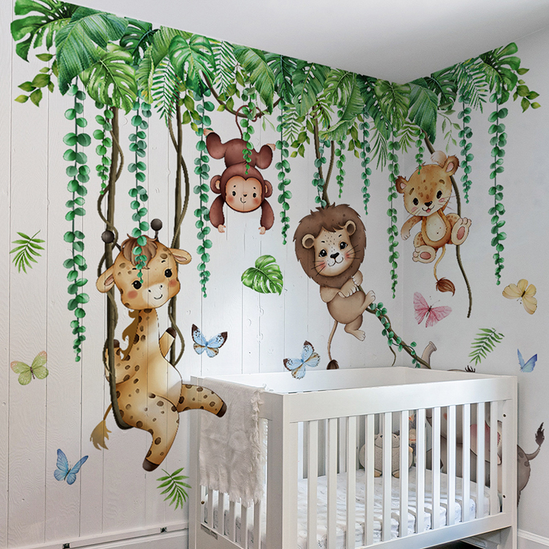 Large Jungle Safari Giraffe Mo - Baby Nursery Jungle Wallpaper 리뷰 및 가격