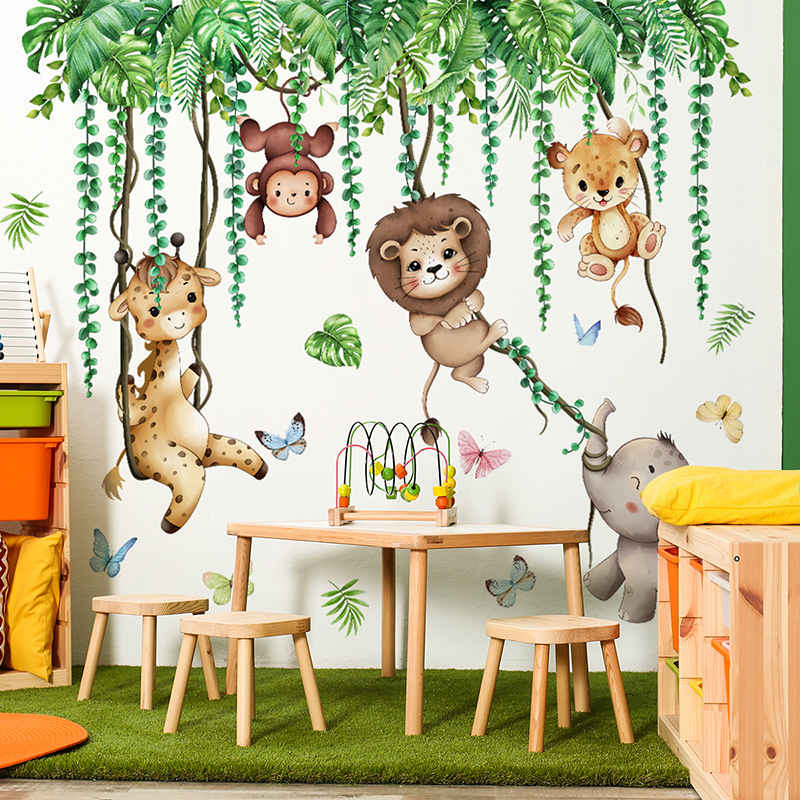 Large Jungle Safari Giraffe Mo - Baby Nursery Jungle Wallpaper 리뷰 및 가격