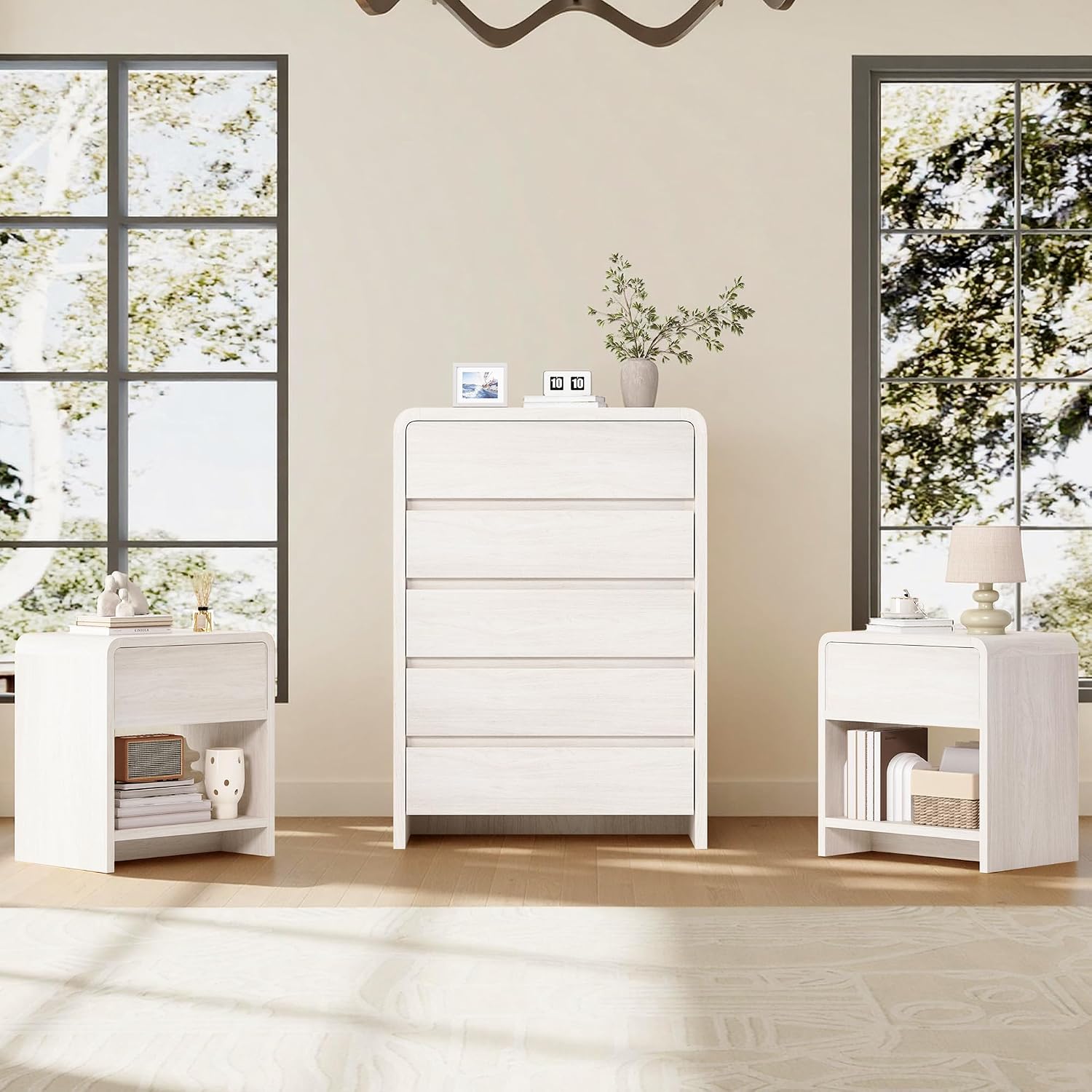 AMERLIFE Modern 3-Piece Bedroo - Drawer Dresser White 리뷰 및 가격