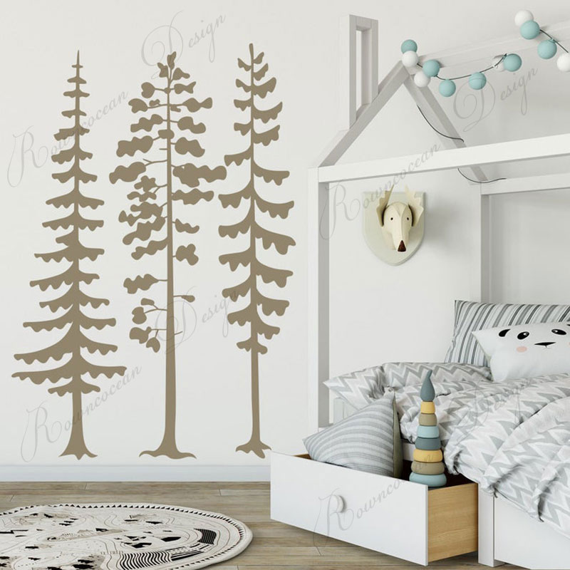Minimalist Forest Pine Tree Wa - Baby Nursery Vinyl Wall Stickers 리뷰 및 가격