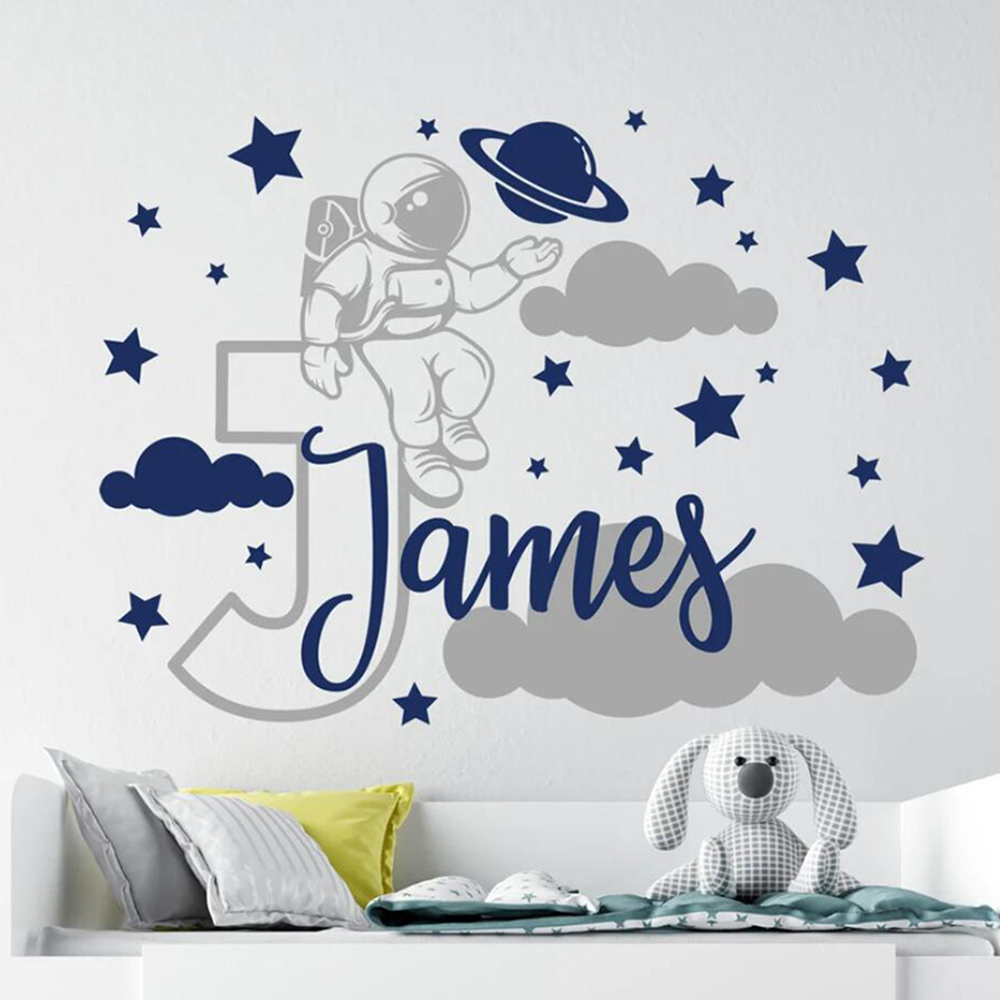 Custom Name Cartoon Space Astr - Baby Nursery Boy 리뷰 및 가격
