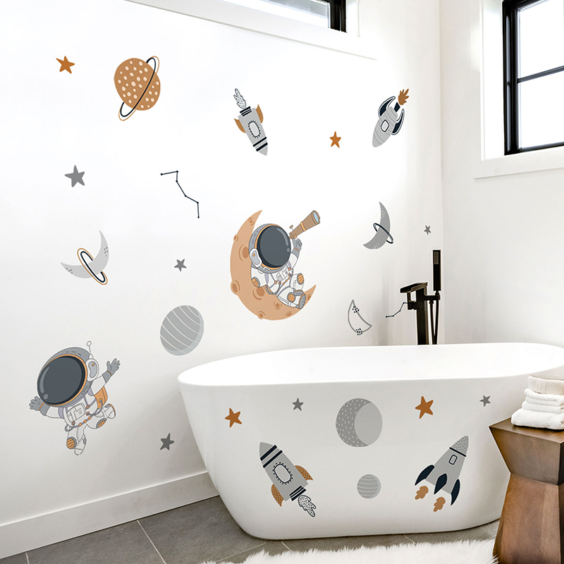 Cartoon Space Astronaut Planet - Baby Nursery Boy 리뷰 및 가격