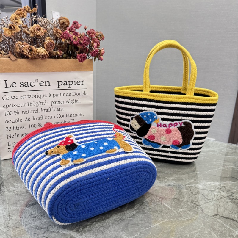 Cotton Rope Dachshund Woven Bu - Storage Basket Fabric 리뷰 및 가격