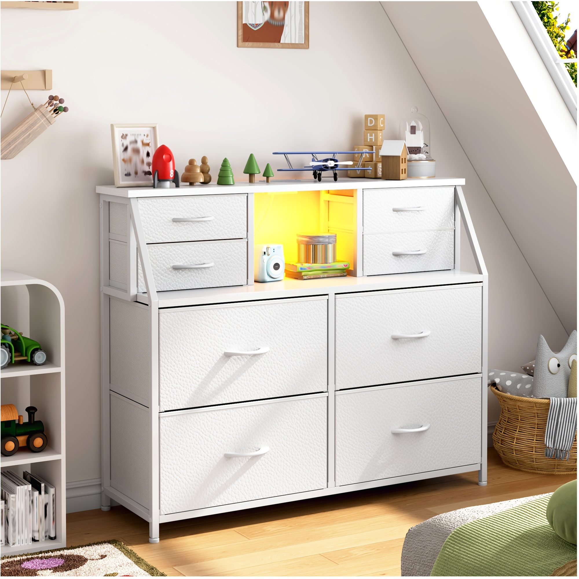 8-Drawer Wooden-Top Dresser wi - Drawer Dresser White 리뷰 및 가격