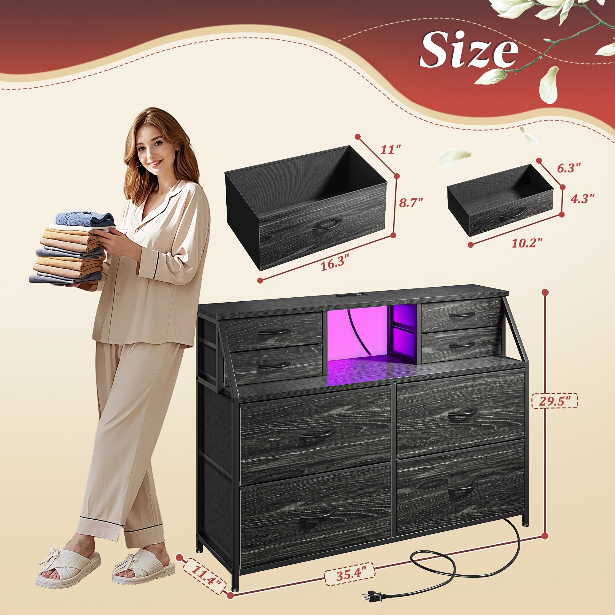 8-Drawer Wooden-Top Dresser wi - Drawer Dresser White 리뷰 및 가격