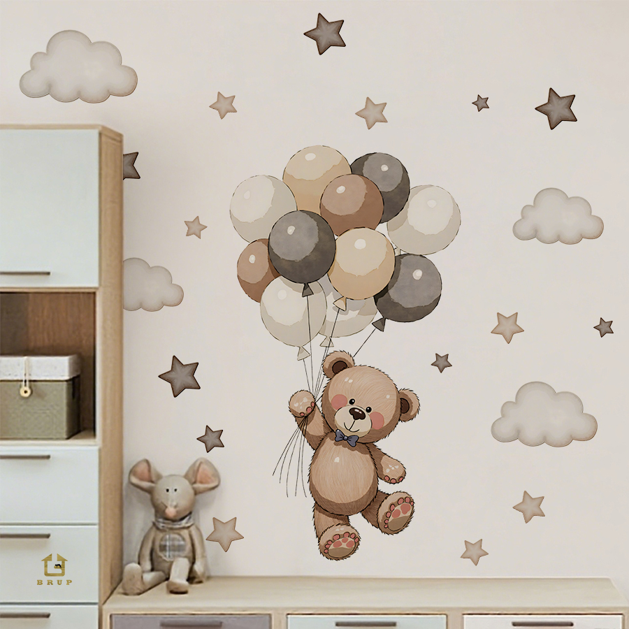 Adorable Teddy Bear Wall Decal - Baby Nursery Wallpaper 리뷰 및 가격