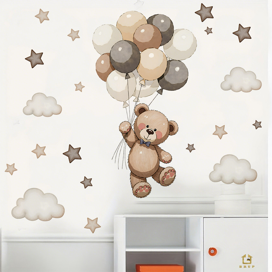 Adorable Teddy Bear Wall Decal - Baby Nursery Wallpaper 리뷰 및 가격