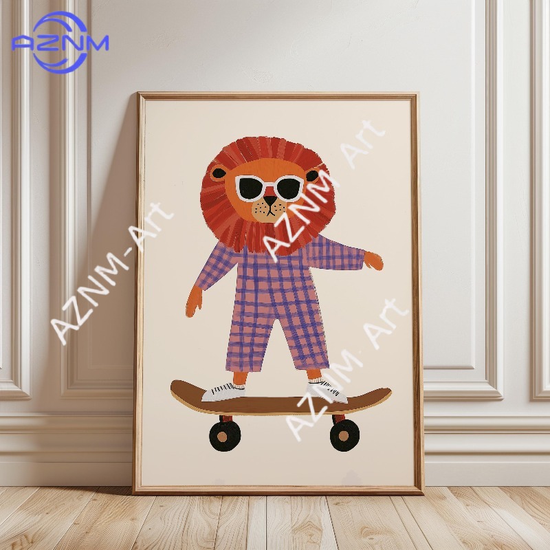 1PC Funny Animal Skateboarding - Baby Nursery Products 리뷰 및 가격