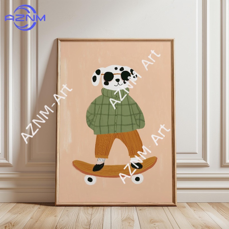 1PC Funny Animal Skateboarding - Baby Nursery Products 리뷰 및 가격