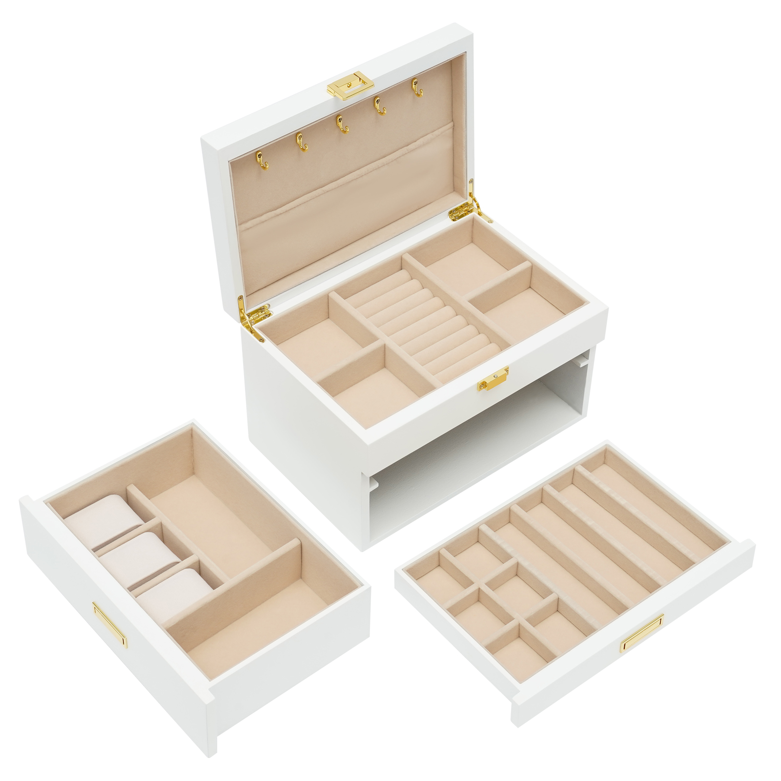 Elegant White Large Jewelry St - Drawer Dresser White 리뷰 및 가격