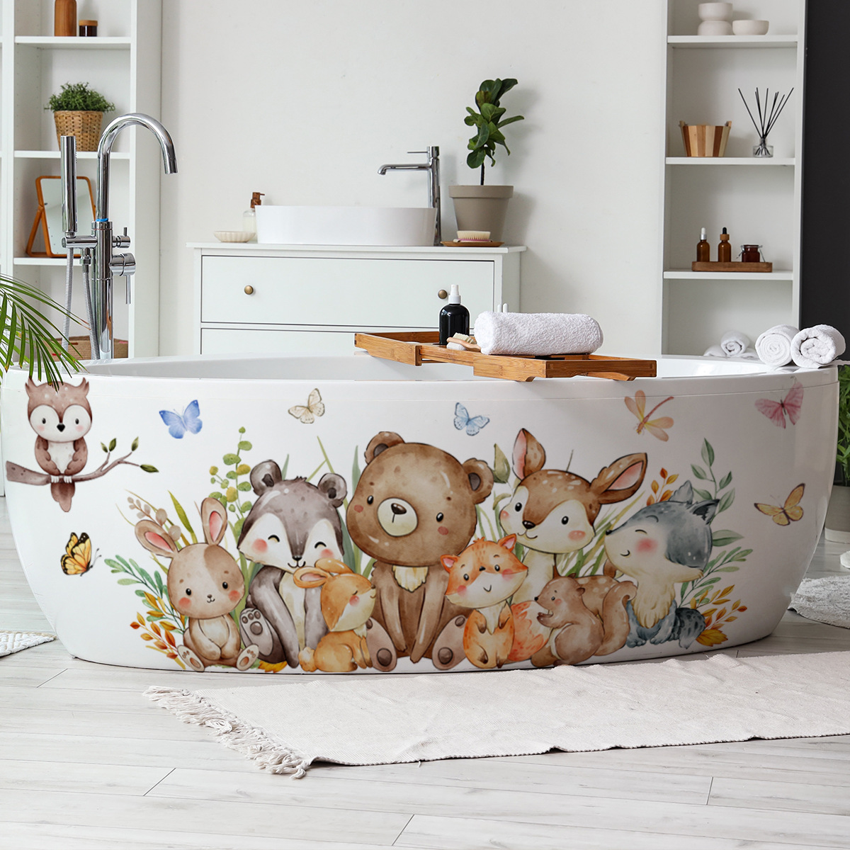 Cartoon Jungle Animals Wall St - Baby Nursery Jungle Wallpaper 리뷰 및 가격